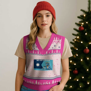 Funny Political Folklore Babe The Blue Ox V-Neck Knit Sweater Vest No Ice Please TS12 Hot Pink Print Your Wear