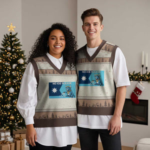 Funny Political Folklore Babe The Blue Ox V-Neck Knit Sweater Vest No Ice Please TS12 Mocha Mousse Print Your Wear