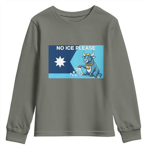 Funny Political Folklore Babe The Blue Ox Youth Sweatshirt No Ice Please TS12 Military Green Print Your Wear