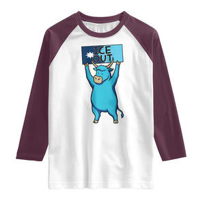 Funny Minnesota Folklore Babe The Blue Ox Raglan Shirt Ice Out TS12 White Maroon Print Your Wear