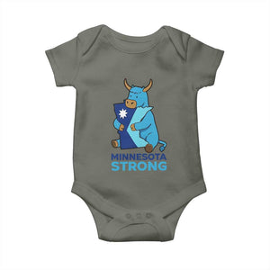 Minnesota Strong Baby Onesie Blue Ox Midwest Folklore Heritage TS12 Military Green Print Your Wear