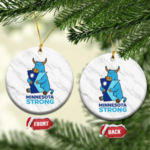 Minnesota Strong Ceramic Ornament Blue Ox Midwest Folklore Heritage TS12 1pc White Marble Print Your Wear