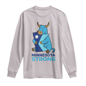 Minnesota Strong Long Sleeve Shirt Blue Ox Midwest Folklore Heritage TS12 Ice Gray Print Your Wear