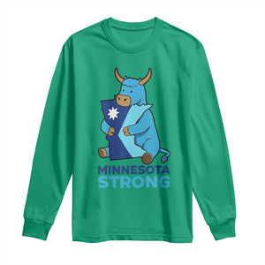 Minnesota Strong Long Sleeve Shirt Blue Ox Midwest Folklore Heritage TS12 Irish Green Print Your Wear