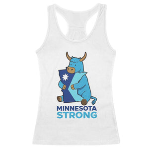Minnesota Strong Racerback Tank Top Blue Ox Midwest Folklore Heritage TS12 White Print Your Wear