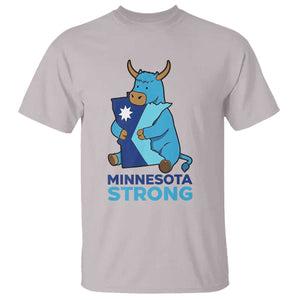 Minnesota Strong T Shirt Blue Ox Midwest Folklore Heritage TS12 Ice Gray Print Your Wear