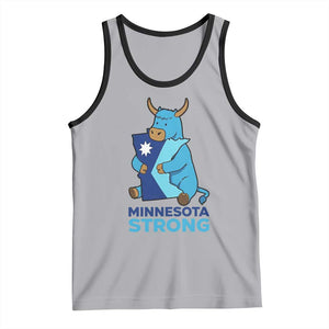 Minnesota Strong Tank Top Blue Ox Midwest Folklore Heritage TS12 Athletic Heather Black Print Your Wear