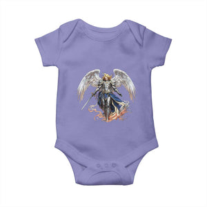 Archangel Saint Michael Warrior Baby Onesie Catholic Protection Gift TS12 Violet Print Your Wear