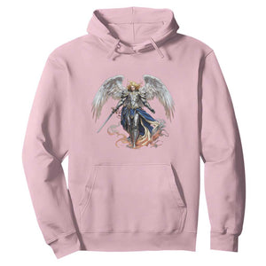 Archangel Saint Michael Warrior Hoodie Catholic Protection Gift TS12 Light Pink Print Your Wear