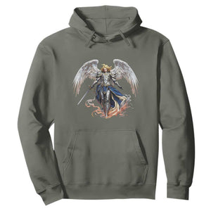 Archangel Saint Michael Warrior Hoodie Catholic Protection Gift TS12 Military Green Print Your Wear