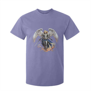 Archangel Saint Michael Warrior T Shirt For Kid Catholic Protection Gift TS12 Violet Print Your Wear