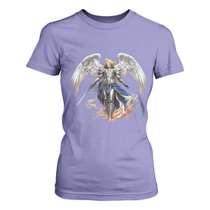 Archangel Saint Michael Warrior T Shirt For Women Catholic Protection Gift TS12 Violet Print Your Wear