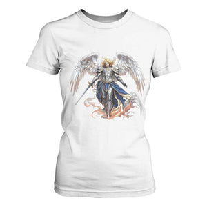 Archangel Saint Michael Warrior T Shirt For Women Catholic Protection Gift TS12 White Print Your Wear