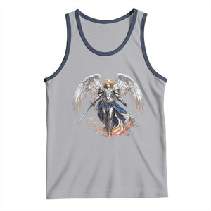 Archangel Saint Michael Warrior Tank Top Catholic Protection Gift TS12 Athletic Heather Navy Print Your Wear