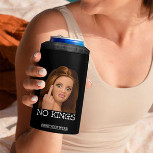 No Kings 4 in 1 Can Cooler Tumbler Funny Disgusted Doll Face Meme TS12 Print Your Wear