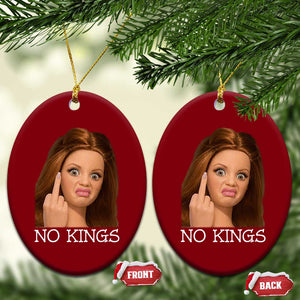 No Kings Ceramic Ornament Funny Disgusted Doll Face Meme TS12 Print Your Wear
