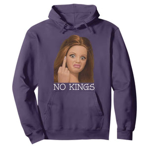 No Kings Hoodie Funny Disgusted Doll Face Meme TS12 Purple Print Your Wear