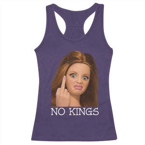 No Kings Racerback Tank Top Funny Disgusted Doll Face Meme TS12 Purple Print Your Wear