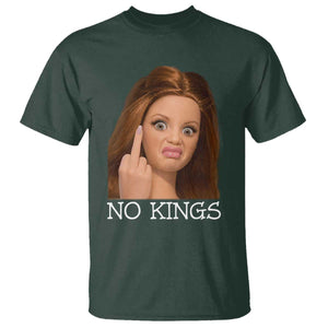 No Kings T Shirt Funny Disgusted Doll Face Meme TS12 Dark Forest Green Print Your Wear