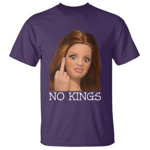 No Kings T Shirt Funny Disgusted Doll Face Meme TS12 Purple Print Your Wear