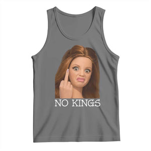 No Kings Tank Top Funny Disgusted Doll Face Meme TS12 Black Heather Print Your Wear