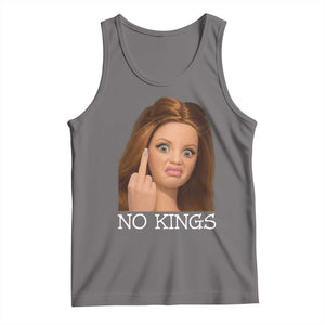 No Kings Tank Top Funny Disgusted Doll Face Meme TS12 Deep Heather Print Your Wear