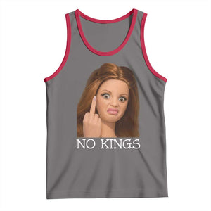 No Kings Tank Top Funny Disgusted Doll Face Meme TS12 Deep Heather Red Print Your Wear