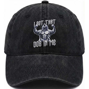 Funny Alpha Wolf Meme Washed Cotton Baseball Cap I Got That Dog In Me TS12 Print Your Wear