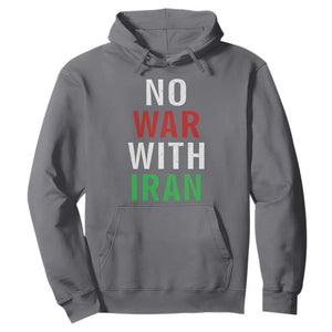 No War With Iran Hoodie Anti War Political Protest Statement TS12 Charcoal Print Your Wear