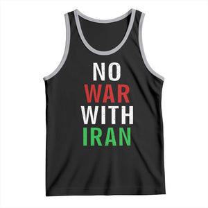No War With Iran Tank Top Anti War Political Protest Statement TS12 Black Athletic Heather Print Your Wear