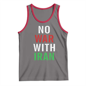 No War With Iran Tank Top Anti War Political Protest Statement TS12 Deep Heather Red Print Your Wear