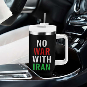 No War With Iran Tumbler With Handle Anti War Political Protest Statement TS12 Print Your Wear