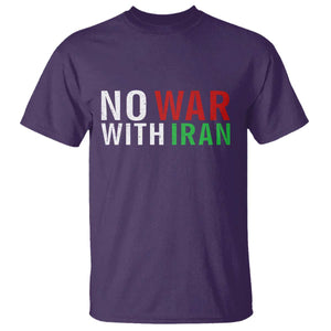 No War With Iran T Shirt Anti War Protest Apparel Gift TS12 Purple Print Your Wear