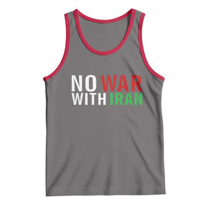 No War With Iran Tank Top Anti War Protest Apparel Gift TS12 Deep Heather Red Print Your Wear