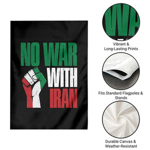 No War With Iran Garden Flag Peace Activist Gift TS12 Print Your Wear