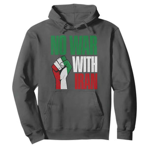 No War With Iran Hoodie Peace Activist Gift TS12 Dark Heather Print Your Wear