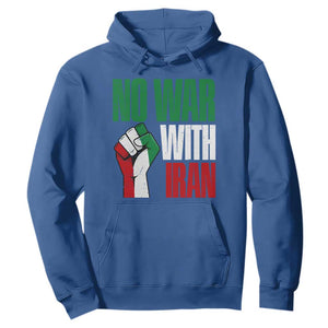 No War With Iran Hoodie Peace Activist Gift TS12 Royal Blue Print Your Wear