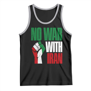 No War With Iran Tank Top Peace Activist Gift TS12 Black Athletic Heather Print Your Wear