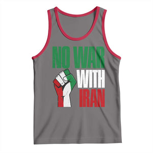 No War With Iran Tank Top Peace Activist Gift TS12 Deep Heather Red Print Your Wear