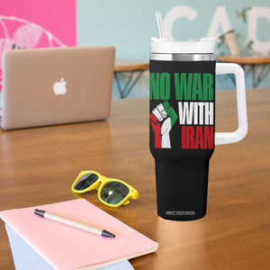 No War With Iran Tumbler With Handle Peace Activist Gift TS12 Print Your Wear