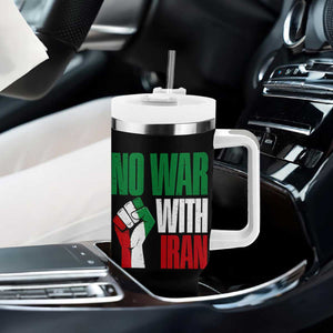 No War With Iran Tumbler With Handle Peace Activist Gift TS12 Print Your Wear