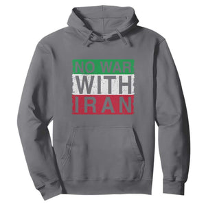 No War With Iran Hoodie Solidarity With Iranian People Peace TS12 Charcoal Print Your Wear