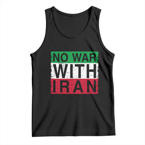 No War With Iran Tank Top Solidarity With Iranian People Peace TS12 Black Print Your Wear