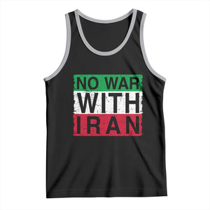 No War With Iran Tank Top Solidarity With Iranian People Peace TS12 Black Athletic Heather Print Your Wear