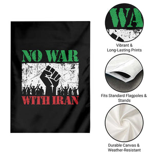 No War With Iran Garden Flag Free Iran Peace Seeker Gift TS12 Print Your Wear