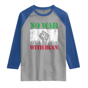 No War With Iran Raglan Shirt Free Iran Peace Seeker Gift TS12 Sport Gray Royal Print Your Wear