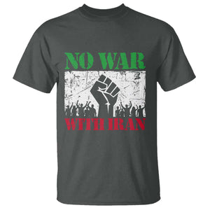 No War With Iran T Shirt Free Iran Peace Seeker Gift TS12 Dark Heather Print Your Wear