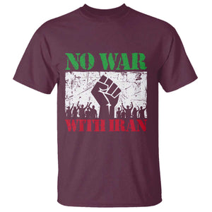 No War With Iran T Shirt Free Iran Peace Seeker Gift TS12 Maroon Print Your Wear