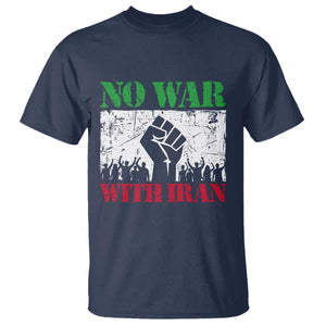 No War With Iran T Shirt Free Iran Peace Seeker Gift TS12 Navy Print Your Wear