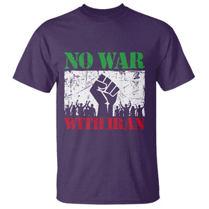 No War With Iran T Shirt Free Iran Peace Seeker Gift TS12 Purple Print Your Wear